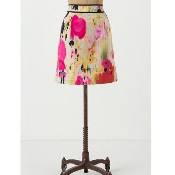 Tabitha Dresses & Skirts - Anthropologie Tabitha Skirt Watercolor Rain Poppy Mini Cotton